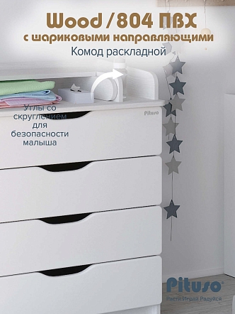 Комод раскладной Pituso Wood 80/4 ПВХ  с шарик. направ., 4 ящика купить — фото 9