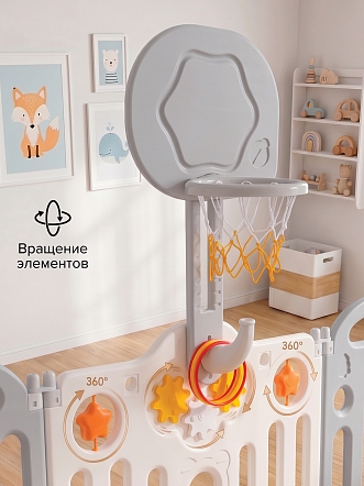 Детский ограждение-манеж Pituso Мишутка, Grey/Серый (без шаров) NWL0005-3-4-Grey купить — фото 15