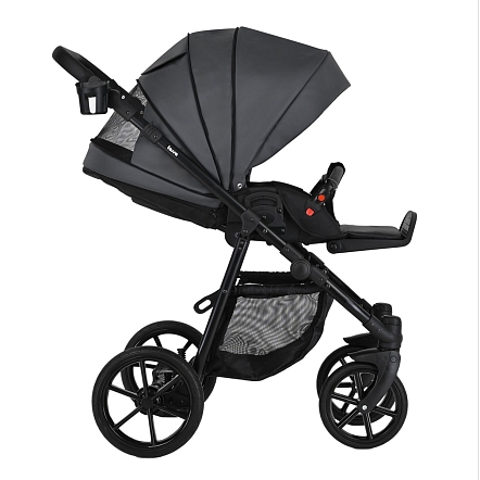 Коляска Pituso 2 в1 Tossa короб+прогулка Кожа/Dark Grey TS/25/4